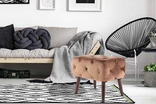 Hocker Piano ca. 40x48 cm Braun Samt Textil, Holzwerkstoff Kayoom Möbel > Sessel > Hocker Braun