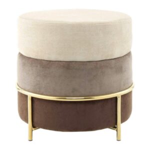 Wohnli Möbelsuche - Hocker Creme/Braun ca. 48