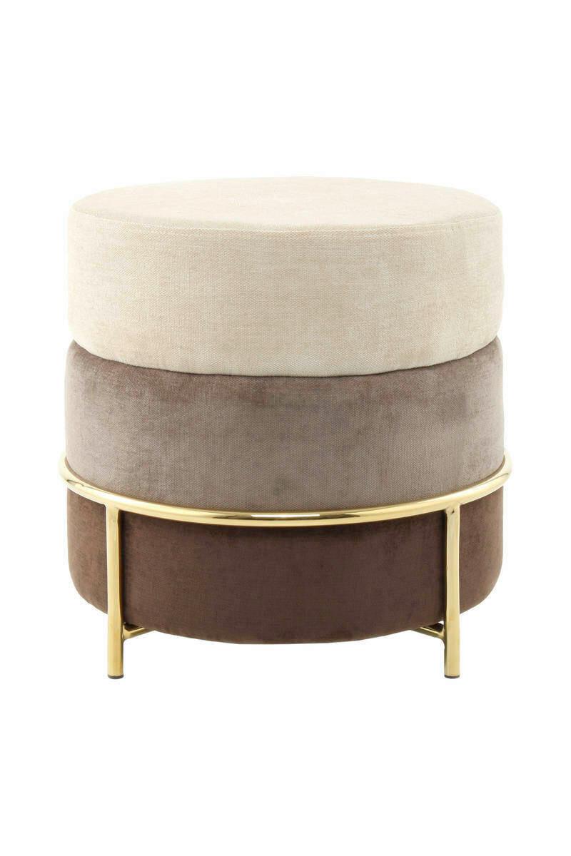 Wohnli Möbelsuche - Hocker Creme/Braun ca. 48
