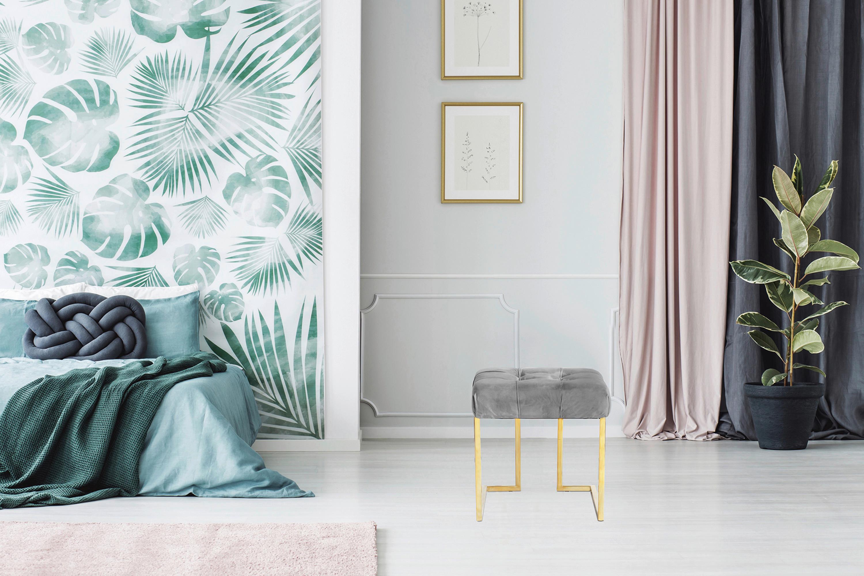 Hocker Rare Grau Samt Textil Kayoom Möbel > Sessel > Hocker Grau