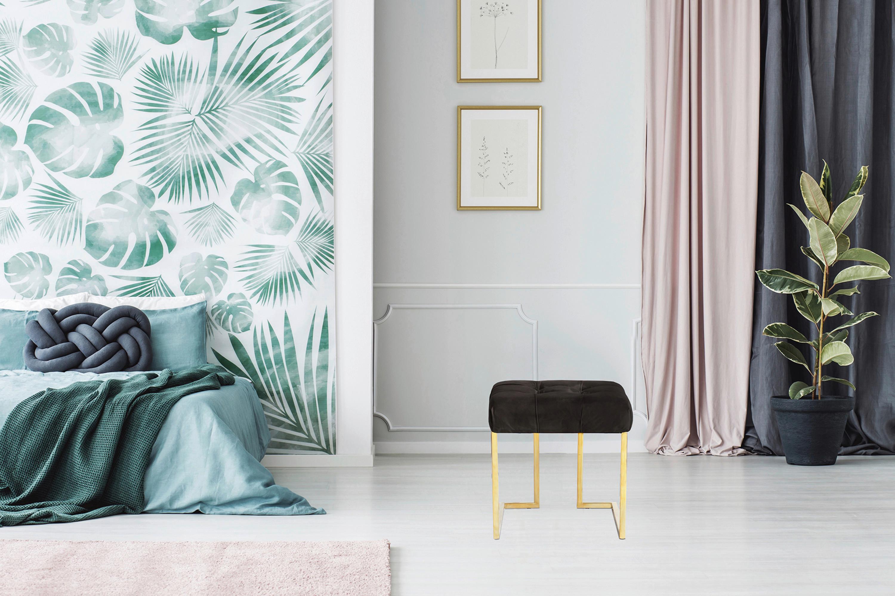 Hocker Rare Schwarz Samt Textil Kayoom Möbel > Sessel > Hocker Schwarz