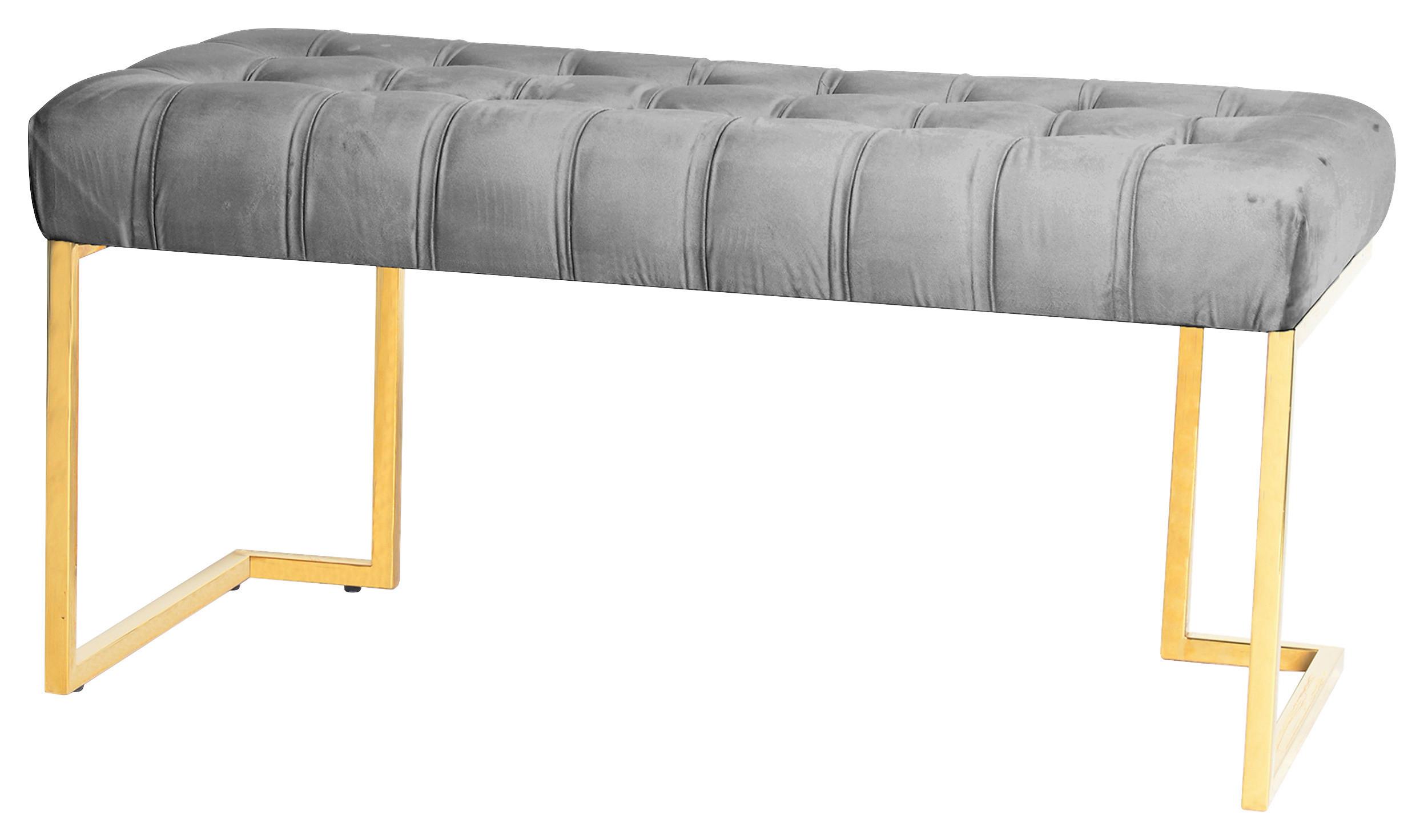 Wohnli Möbelsuche - Hockerbank Parity Grau Samt