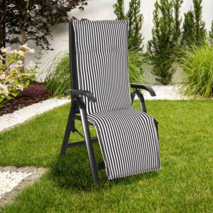 Relaxsesselauflage Tupelo ca. 170x52 cm Schwarz/Weiß Textil Gardenson Möbel > Sessel > Relaxsessel Schwarz