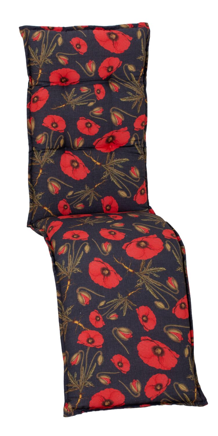Wohnli Möbelsuche - Relaxsesselauflage Trondheim ca. 170x46cm Schwarz Mohnblume