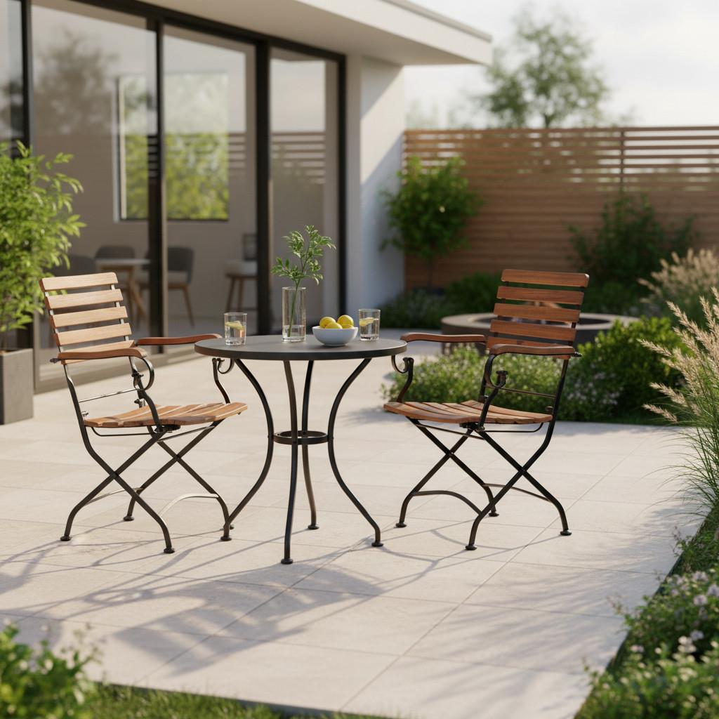 Wohnli Möbelsuche - Gartensessel-Set Lindau 2er-Set Akazie Echtholz/Metall