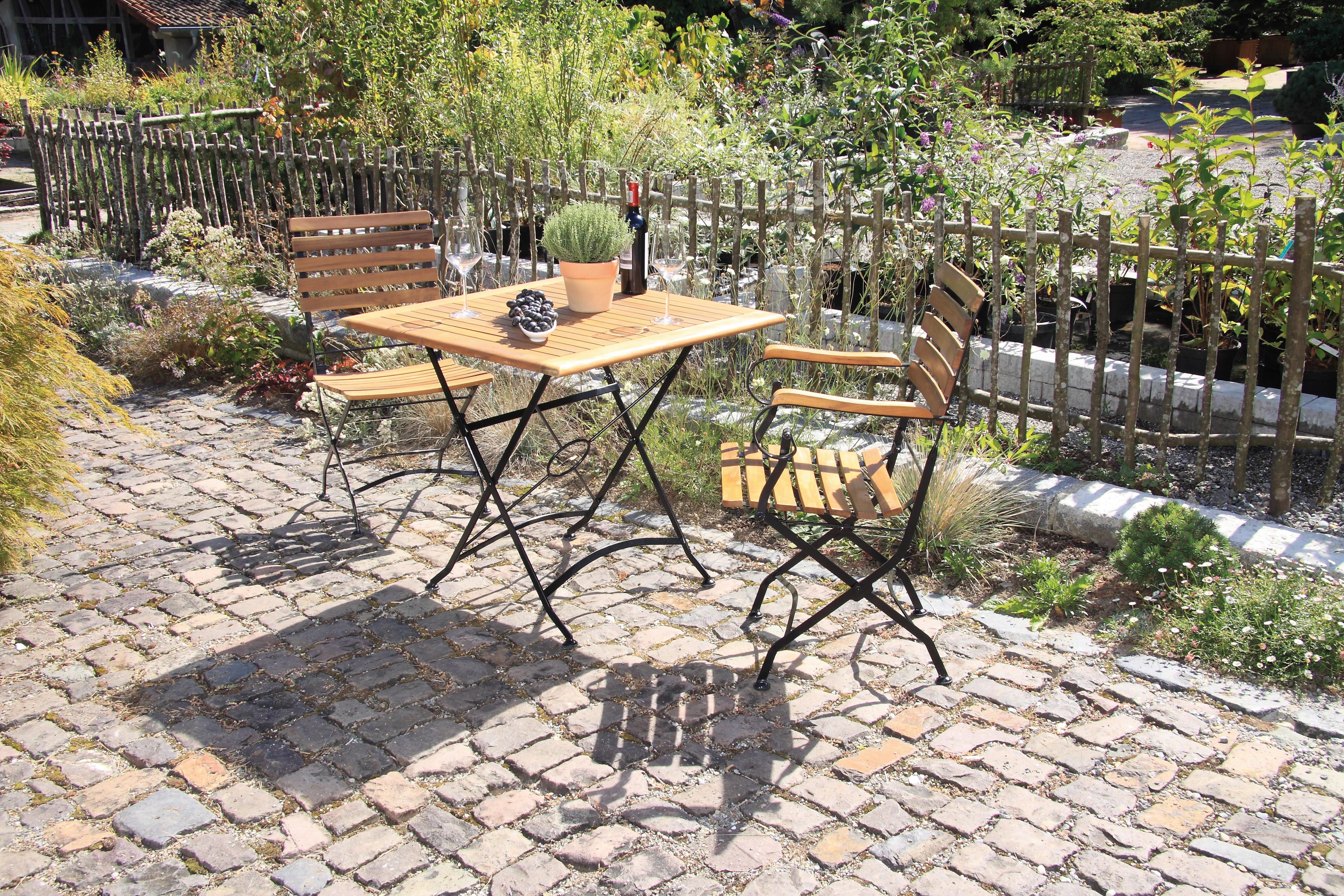Gartengarnitur Lindau Akazie Echtholz/Metall 3-tlg. Holz, Metall Gardenson Garten & Outdoor > Gartenmöbel > Gartenmöbel-Sets Anthrazit