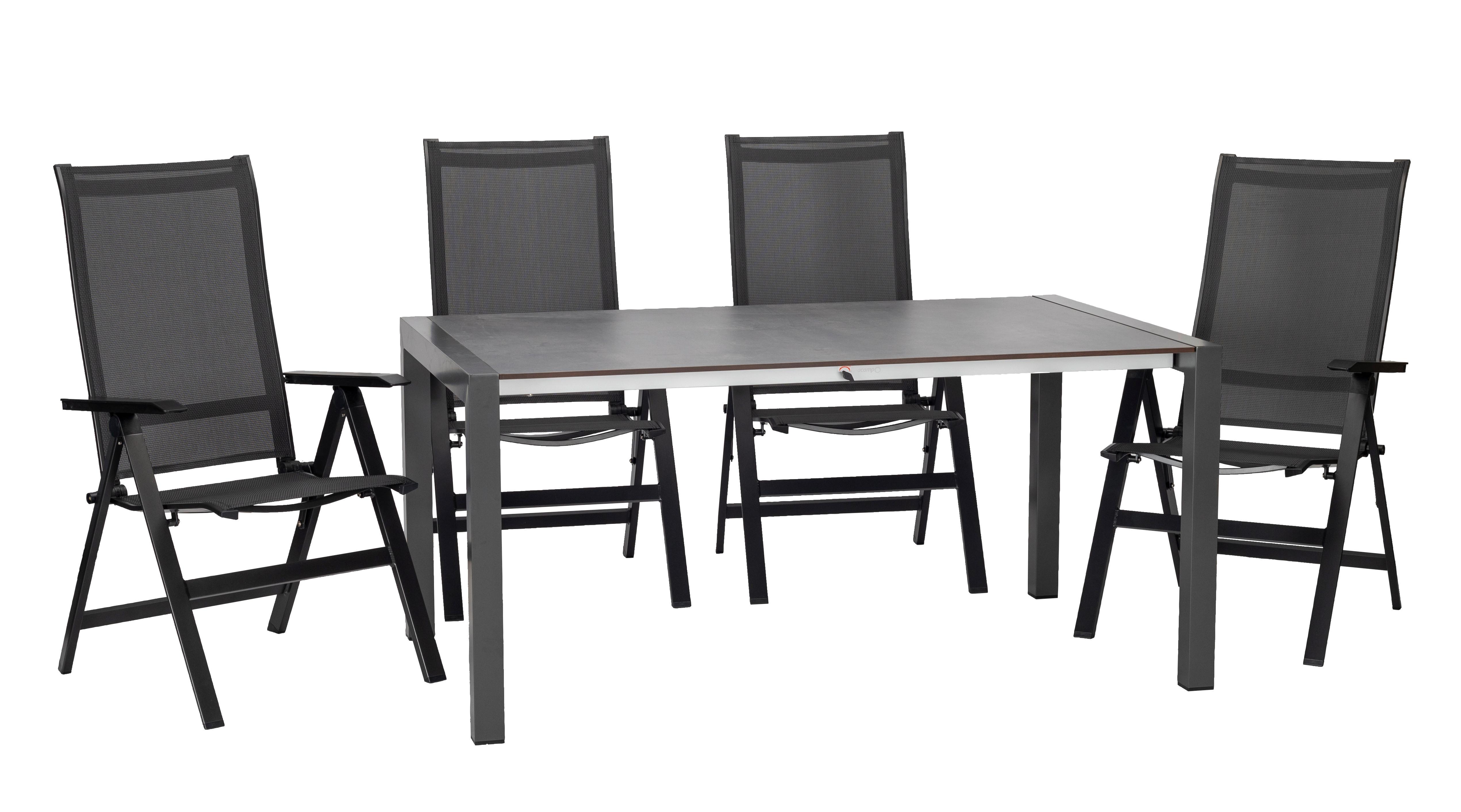 Wohnli Möbelsuche - Gartengarnitur Uran 5-Teilig Metall/Textil/Holzwerkstoff