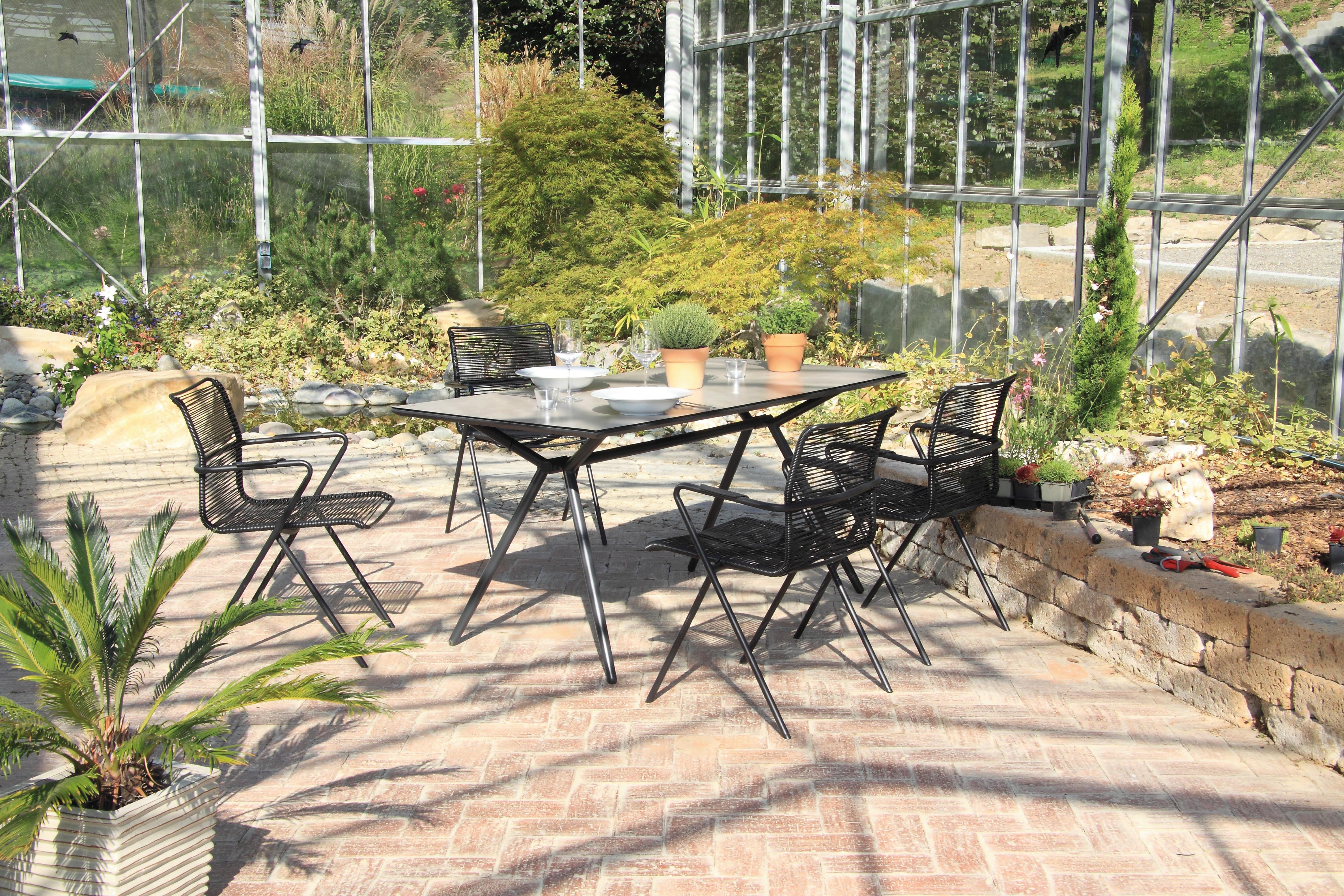 Gartengarnitur 5-tlg. Alpha rope Metall/Kunststoff/Glas Metall, Kunststoff, Glas Acamp Garten & Outdoor > Gartenmöbel > Gartenmöbel-Sets Anthrazit