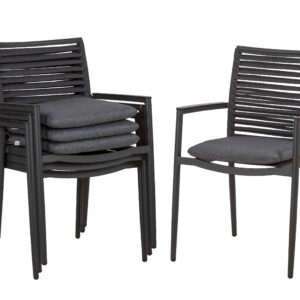 Gartengarnitur 5tlg New Jersey Metall/Textil Metall, Kunststoff, Textil, Holzwerkstoff Gardenson Garten & Outdoor > Gartenmöbel > Gartenmöbel-Sets Anthrazit