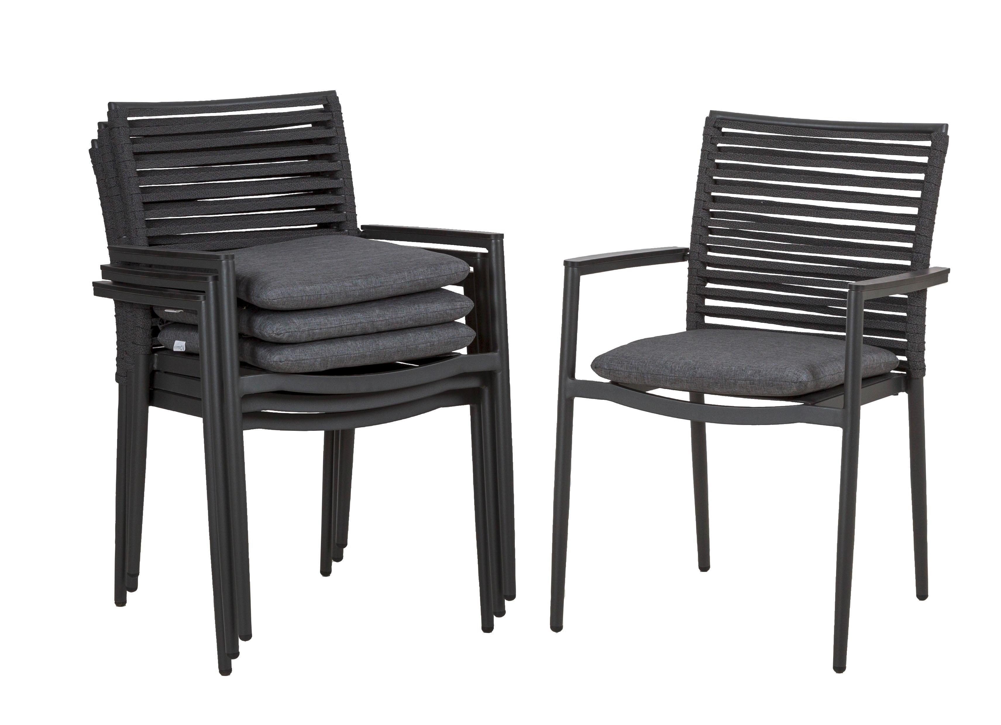 Gartengarnitur 5tlg New Jersey Metall/Textil Metall, Kunststoff, Textil, Holzwerkstoff Gardenson Garten & Outdoor > Gartenmöbel > Gartenmöbel-Sets Anthrazit