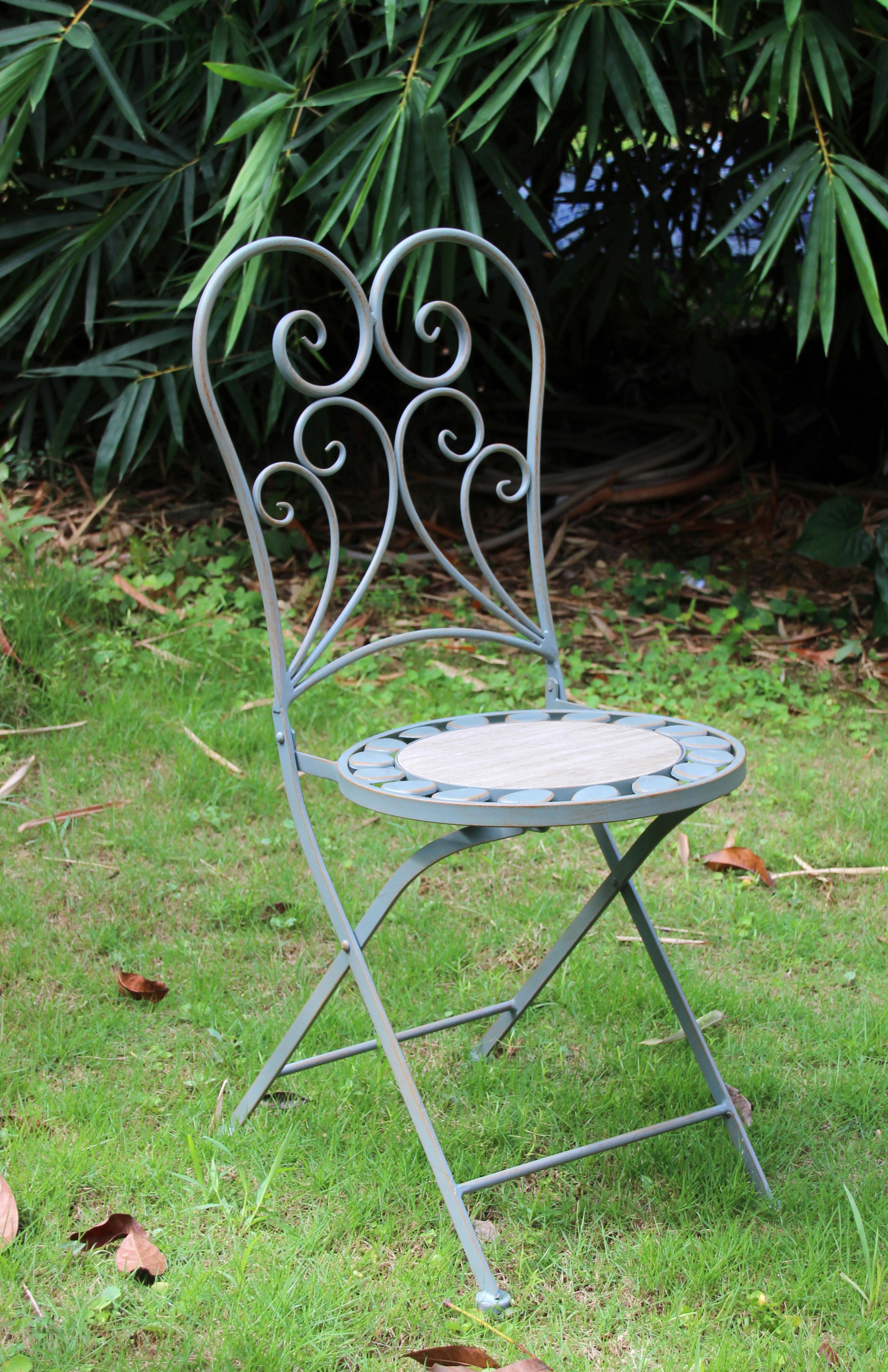 Gartenklappstuhl-Set 2er- Set Provence Grau Metall, Keramik Acamp Garten & Outdoor > Gartenmöbel > Gartenstühle Anthrazit