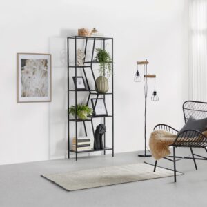 Regal Amana in Schwarz Metall Mömax Wohnzimmermöbel Schwarz