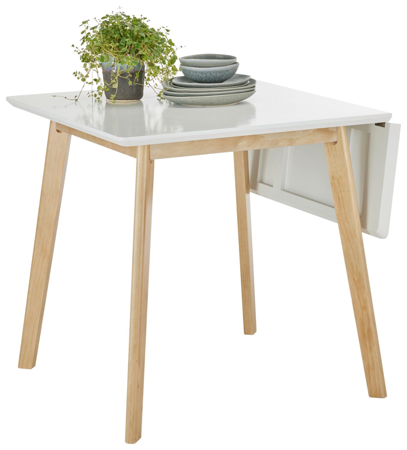 wohnli-moebel-suche-008103022401 Wohnli Möbelsuche - Esstisch Lund Weiß Kiefer ca. 75x75-105x75cm