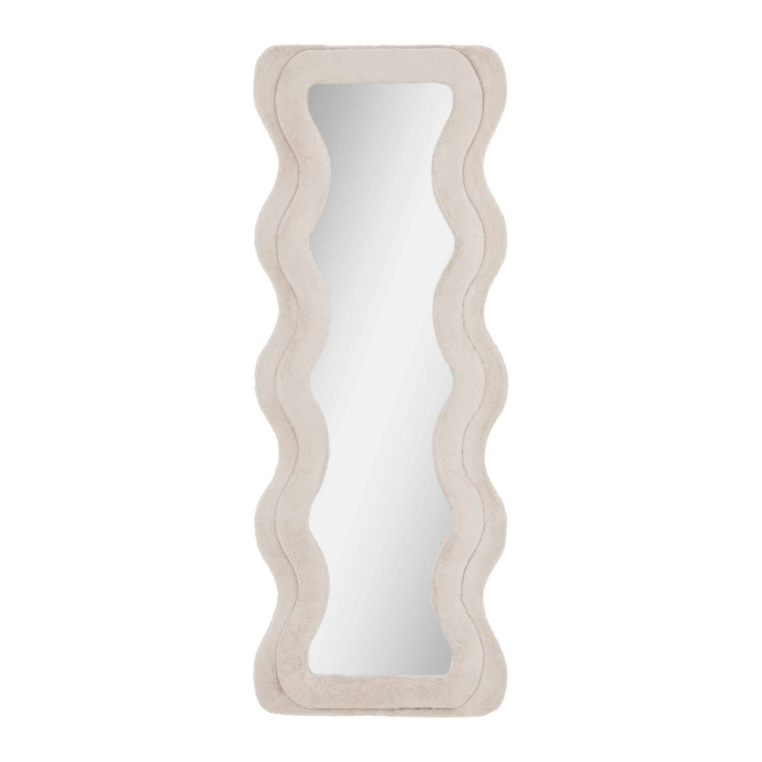 Wohnli Möbelsuche - Wandspiegel Suki Rahmen Kunstfell Taupe