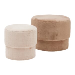 Wohnli Möbelsuche - Hockerset Susa Taupe/Beige