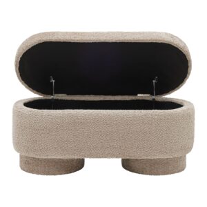 Sitzbank Marilyn Taupe mit Stauraum Textil, Holzwerkstoff Premium Living Möbel > Bänke > Sitzbänke Taupe