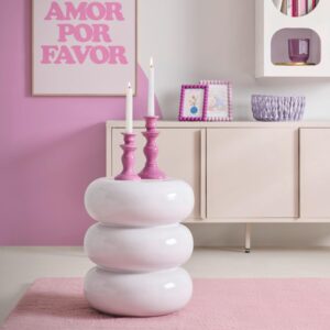 Beistelltisch Holly Weiß Stein Premium Living Möbel > Tische > Beistelltische > Beistelltische rund Weiß