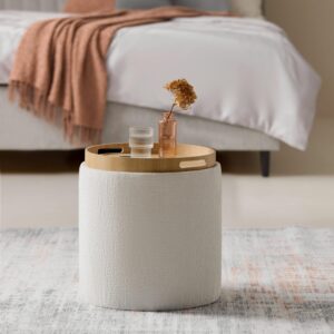 Hocker Chessy Weiß Textil, Holzwerkstoff Mömax Wohnzimmermöbel Weiß