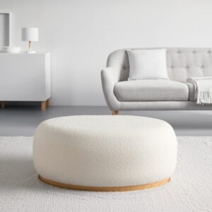 Hocker Darby Weiß Holz, Textil Mömax Wohnzimmermöbel Weiß