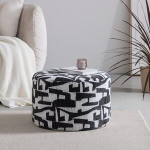 Hocker Mila Schwarz/Weiß Textil, Holzwerkstoff Mömax Möbel > Sessel > Hocker Schwarz