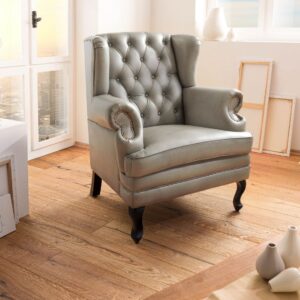 wohnli-moebel-suche-09-920-890-2001-1 Ohrensessel Echtleder 88x81x105 grau CHESTERFIELD #201 Massivmoebel24 DE Möbel/Sofas/Sessel Grau B:88, H:105, T:81