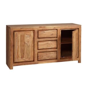 Anrichte aus massivem Sheeshamholz mit 2 Türen und 3 Schubladen 160x85x45cm Holz Braun Maisons du Monde Möbel Esszimmermöbel Sideboards, Highboards & niedrige Anrichten