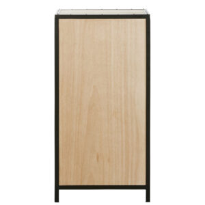 wohnli-moebel-suche-110299-1 Kommode im Industriestil mit 6 Schubladen aus schwarzem Metall und Tannenholz 60x120x40cm Metall Beige Maisons du Monde Möbel Schlafzimmermöbel Aufbewahrungsmöbel