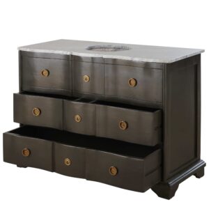 Waschtischmöbel aus schwarzer Mangoholz und Stein 117x85x55cm Holz Schwarz Maisons du Monde Möbel Badezimmermöbel Waschtische