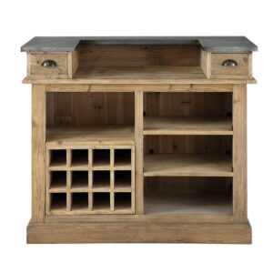 Barmöbel aus recyceltem Kiefernholz 120x100x50cm Holz Grau Maisons du Monde Möbel Esszimmermöbel Barmöbel