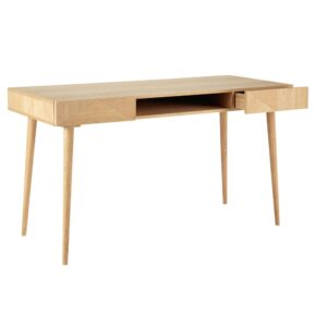 Schreibtisch im Vintage-Stil mit 2 Schubladen 140x77.5x60cm Holz Beige Maisons du Monde Möbel Büromöbel Schreibtische