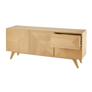 Anrichte im Vintage-Stil mit 2 Türen und 2 Schubladen 165x70x45cm Holz Beige Maisons du Monde Möbel Esszimmermöbel Sideboards, Highboards & niedrige Anrichten