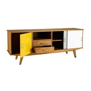 Vintage Anrichte mit 3 Türen und 2 Schubladen 180x70x45cm Holz Braun Maisons du Monde Möbel Esszimmermöbel Sideboards, Highboards & niedrige Anrichten