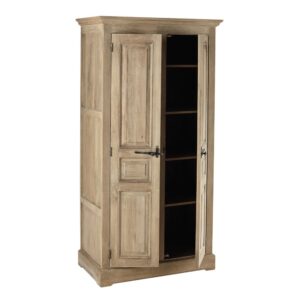 Schrank aus Mangoholz 100x195x55cm Holz Beige Maisons du Monde Möbel Schlafzimmermöbel Schränke