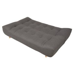 wohnli-moebel-suche-156325-1 Gestepptes 3-Sitzer-Sofa Clic-Clac in Grau 189x90x102cm Stoff Grau Maisons du Monde Sofas und Sessel Sofas Schlafsofas