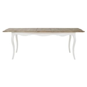Ausziehbarer Esstisch 8 bis 10 Personen aus Mangoholz B 180/220 cm 180x76x90cm Holz Weiß Maisons du Monde Möbel Esszimmermöbel Esstische