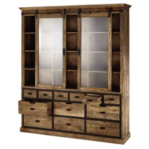 Buffet aus massivem Mangoholz 189x220x46cm Holz Braun Maisons du Monde Möbel Esszimmermöbel Geschirrschränke