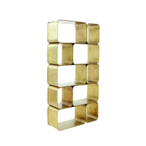 stahlregal mit Messingoberfläche 90x175x30cm Metall Gold Maisons du Monde Möbel Wohnzimmermöbel Regale