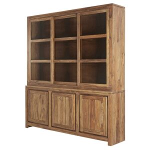 3-türige Anrichte aus massivem Sheesham-Holz 200x224x45cm Holz Braun Maisons du Monde Möbel Esszimmermöbel Geschirrschränke