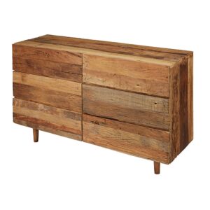 Doppelkommode mit 6 Schubladen 135x80x45cm Holz Braun Maisons du Monde Möbel Schlafzimmermöbel Kommoden