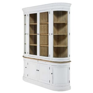 Geschirrschrank mit 8 Glastüren aus recyceltem und patiniertem weißem Kiefernholz 190x240x45cm Holz Weiß Maisons du Monde Möbel Esszimmermöbel Geschirrschränke