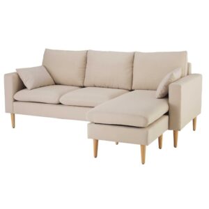 3/4-Sitzer-Ecksofa beige 205x85x145cm Stoff Beige Maisons du Monde Sofas und Sessel Sofas Ecksofas