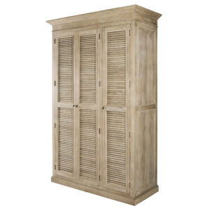 wohnli-moebel-suche-166595-1 3-türiger Kleiderschrank aus Mangoholz, 143 143x220x60cm Massivholz Beige Maisons du Monde Möbel Schlafzimmermöbel Schränke