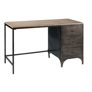 wohnli-moebel-suche-174659-1 Schreibtisch im Industrial-Stil mit 3 Schubladen aus Metall und Tannenholz 126x77x60cm Metall Schwarz Maisons du Monde Möbel Büromöbel Schreibtische