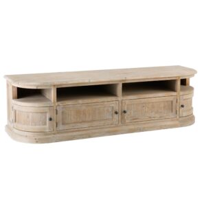 4-türiges TV-Möbel aus recyceltem Kiefernholz 180x50x50cm Holz Beige Maisons du Monde Möbel Wohnzimmermöbel TV-Möbel