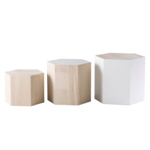 wohnli-moebel-suche-175045-1 Beistelltischchen-Set aus Paulownienholz 50x45x43cm Holz Weiß Maisons du Monde Möbel Wohnzimmermöbel Couchtische