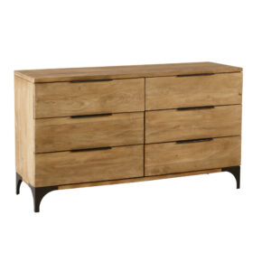 wohnli-moebel-suche-175094-1 Doppelkommode mit 6 Schubladen aus massivem Mangoholz 140x80x45cm Holz Braun Maisons du Monde Möbel Schlafzimmermöbel Kommoden