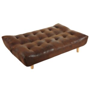 Gestepptes 3-Sitzer-Sofa Clic-Clac mit braunem Microsuede-Bezug 189x90x102cm Polyester Braun Maisons du Monde Sofas und Sessel Sofas Schlafsofas