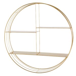 Rundes Wandregal aus goldfarbenem Metall 88x88x17.5cm Metall Gold Maisons du Monde Möbel Wohnzimmermöbel Regale