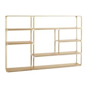 Wandregal aus goldfarbenem Metall 120x81x18cm Metall Gold Maisons du Monde Möbel Wohnzimmermöbel Regale