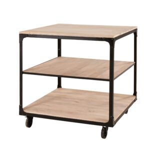 wohnli-moebel-suche-179856-1 Rollpodest im Industriestil aus Mangoholz und schwarzem Metall 90x90x90cm Holz Beige Maisons du Monde Möbel Küchenmöbel Kücheninseln & Servierwägen